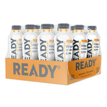 Ready Light sports drink multipack tray with six bottles and orange cardboard carrier