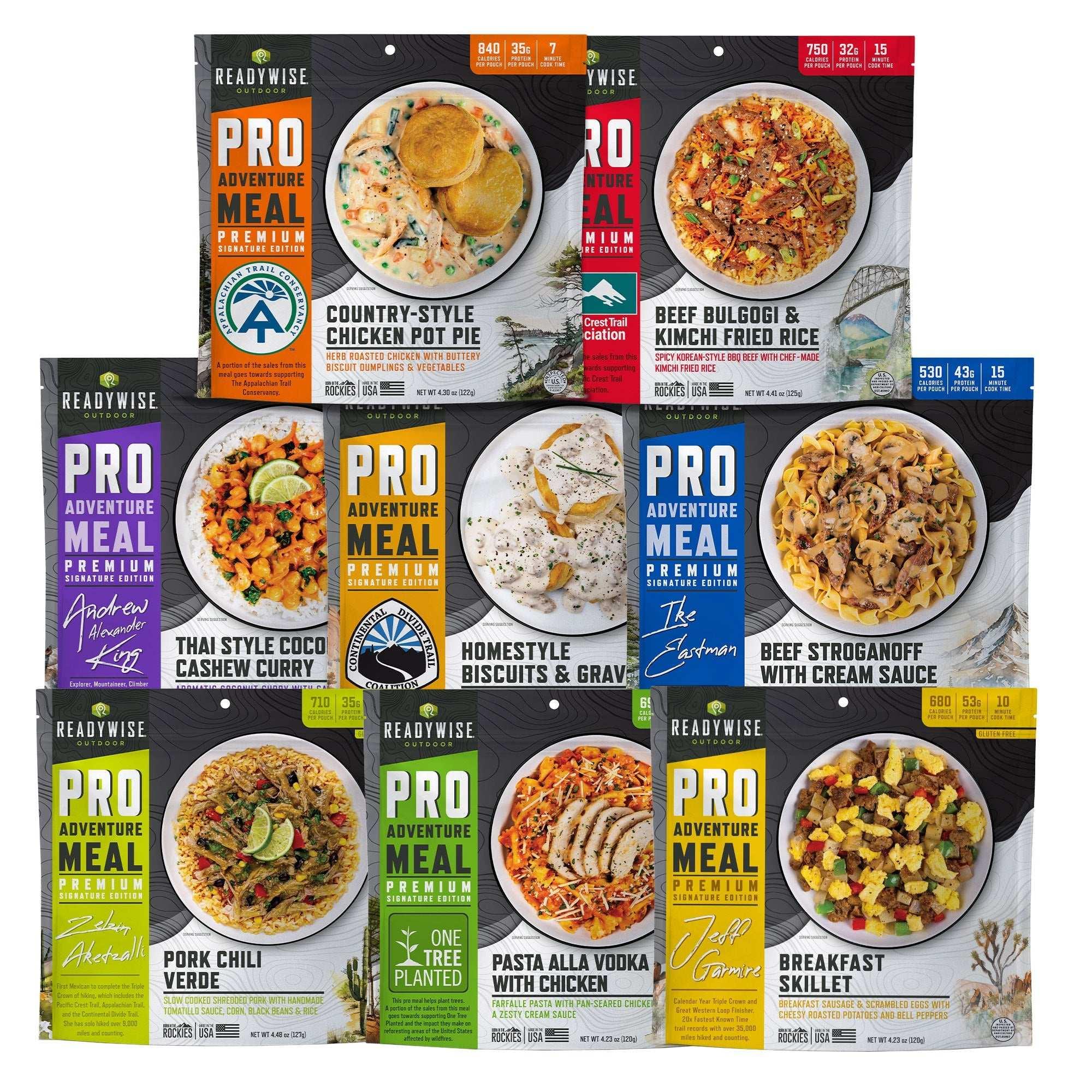 ReadyWise Outdoor Pro Meal Sampler Pack - 8 Premium Camping Meals (2 Servings Per Pouch) - USA MEGA SHOP