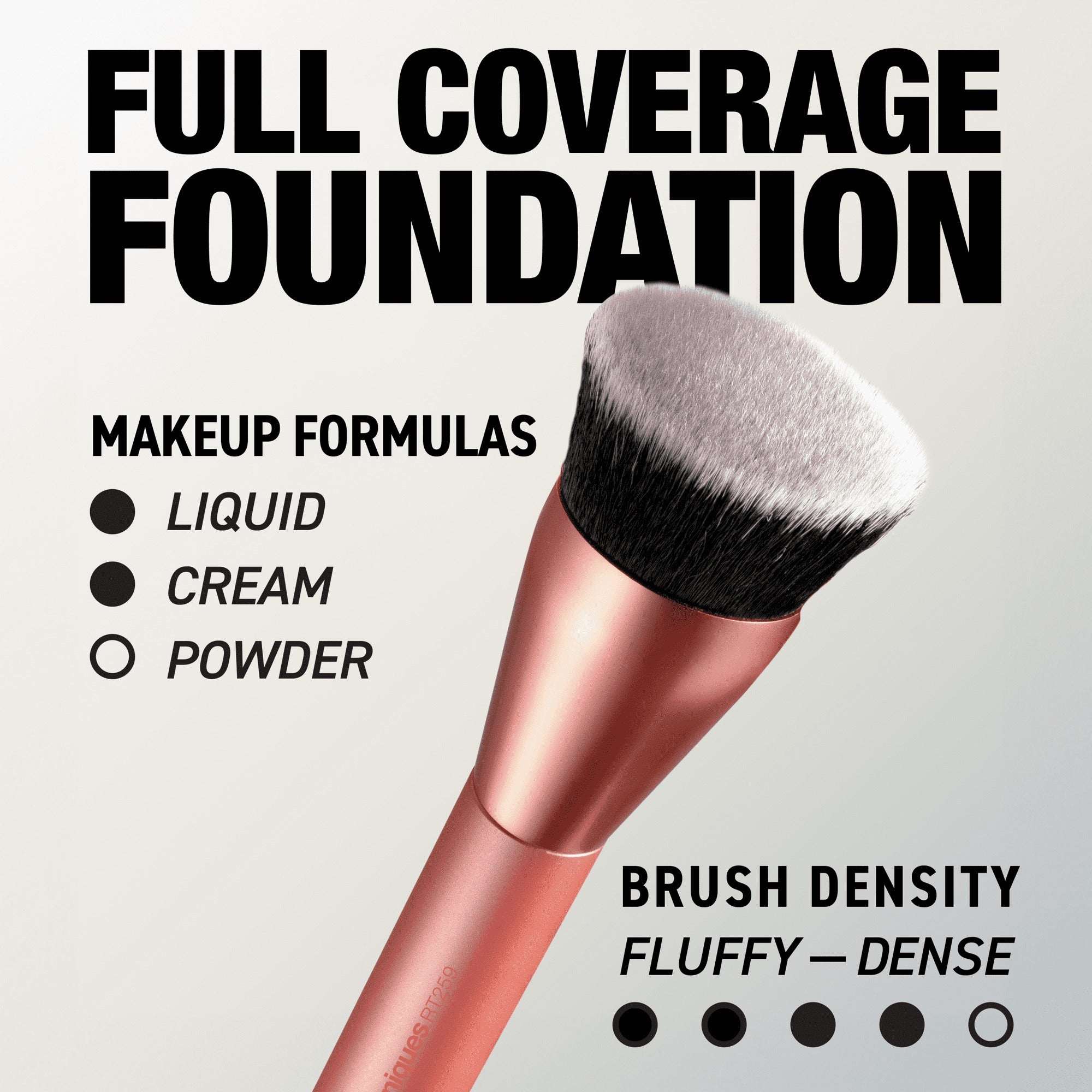 Real Techniques Glow Round Base Makeup Brush, for Liquid & Cream Foundation, 1 Count