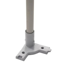 Gray omni shade pole base with cross plate and mounting holes