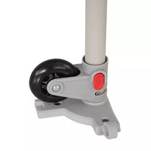 Omni shade winch assembly with black crank handle and red control button