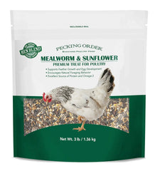 Red River Commodities Pecking Order Mealworm & Sunflower Chicken Treat; 3 lb. Bag - USA MEGA SHOP