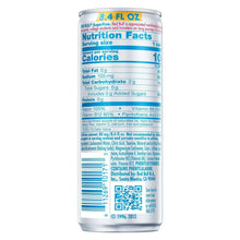 Sugar-free energy drink can back with Nutrition Facts panel and barcode