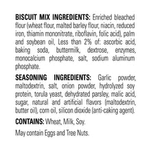 Ingredients and contains allergens panel for biscuit mix