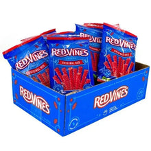 Assorted Red Vines Original Red candy twist bags in open display box