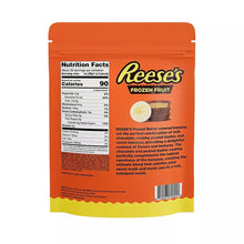 Reese's banana slices pouch back with nutrition facts panel and barcode