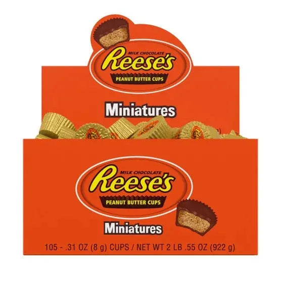 Reese's Peanut Butter Cups, Miniatures, 0.31 oz, 105-count - USA MEGA SHOP