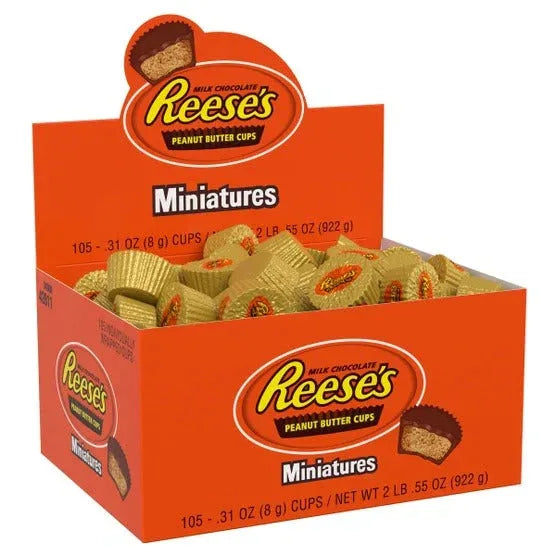 Reese's Peanut Butter Cups, Miniatures, 0.31 oz, 105-count - USA MEGA SHOP