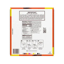 King size candy stick box back panel with Nutrition Facts and serving info