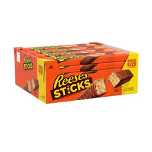 King size Reese's Sticks candy multipack box front with logo and wrapped bar images