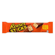 King size Reese's Sticks candy bar wrapper in orange with bar and logo