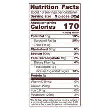 Nutrition Facts label for Mini Hearts unwrapped candy, showing calories and nutrients
