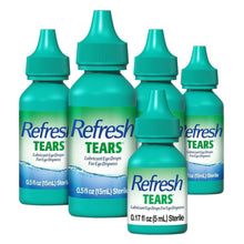 Lubricant eye drops multipack, four teal bottles with droppers