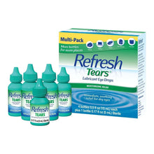 Lubricant eye drops multipack bottles with teal caps