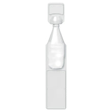 Clear lubricant eye drop vial with white dispensing nozzle