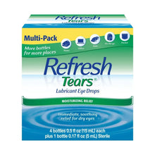 Lubricant eye drops multipack box with teal-and-green design