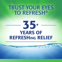 Eye drops promotional card: 35+ years of refreshing relief