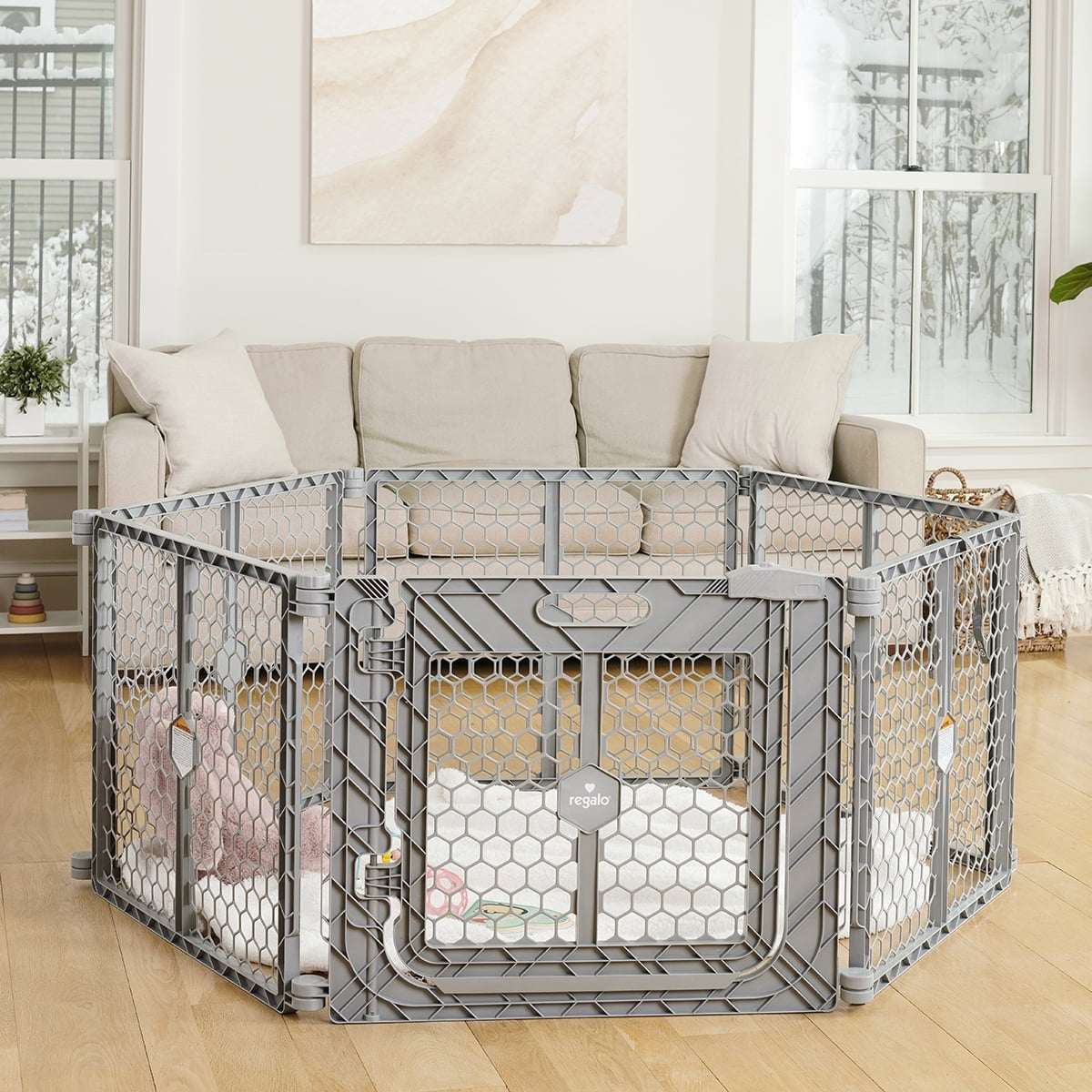 Regalo Superwide Plastic Gate & Play Yard with Door