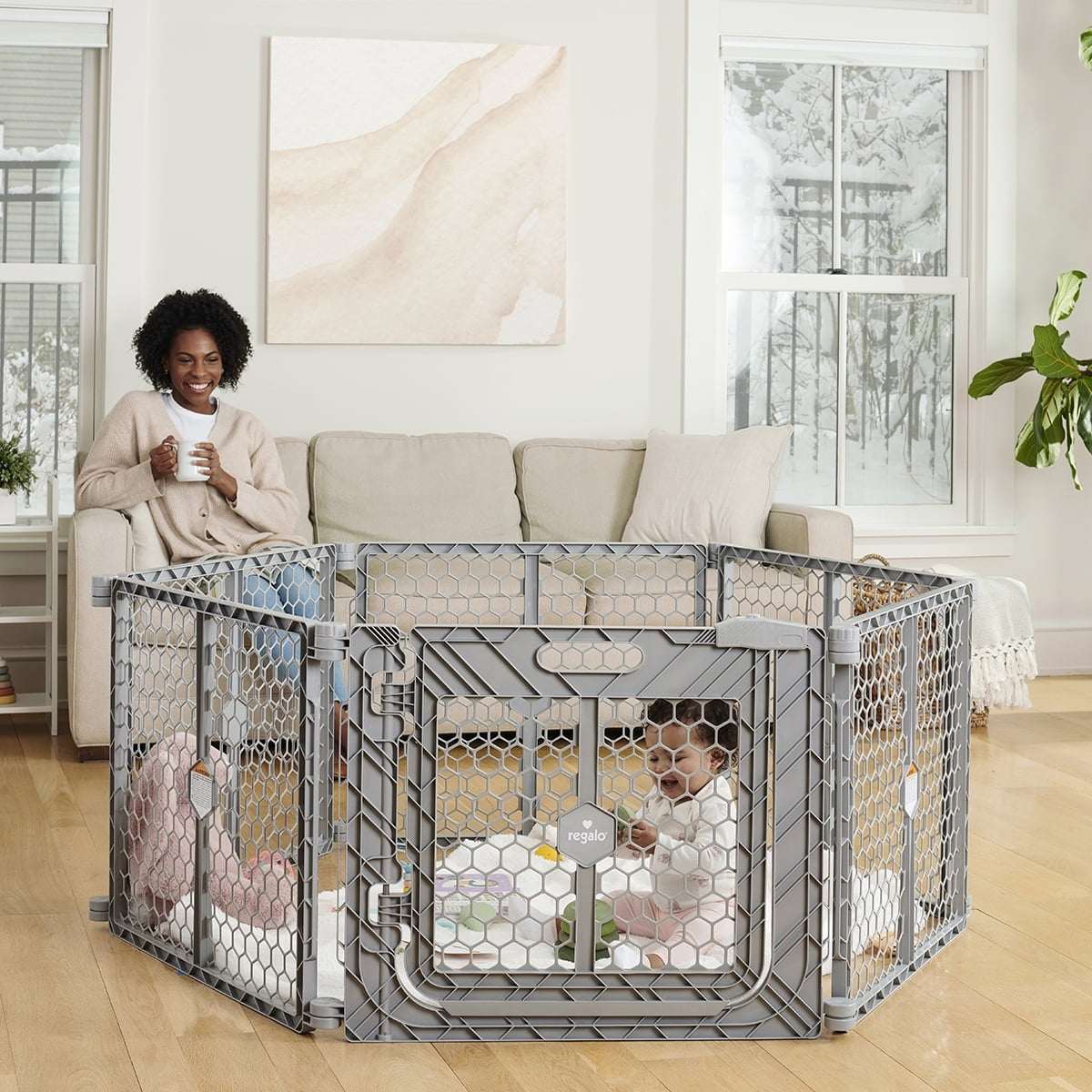 Regalo Superwide Plastic Gate & Play Yard with Door