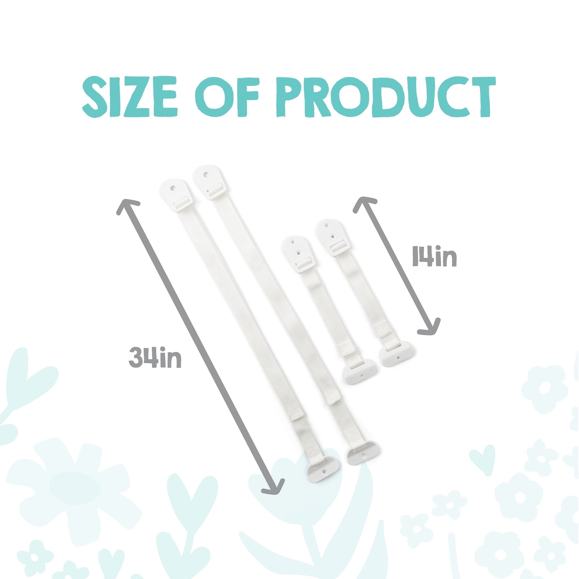Regalo Anti-Tip Furniture Anchors for Child Safety, Furniture & TV Safety Straps for Dressers, Cabinets & TVs, 2 Pack