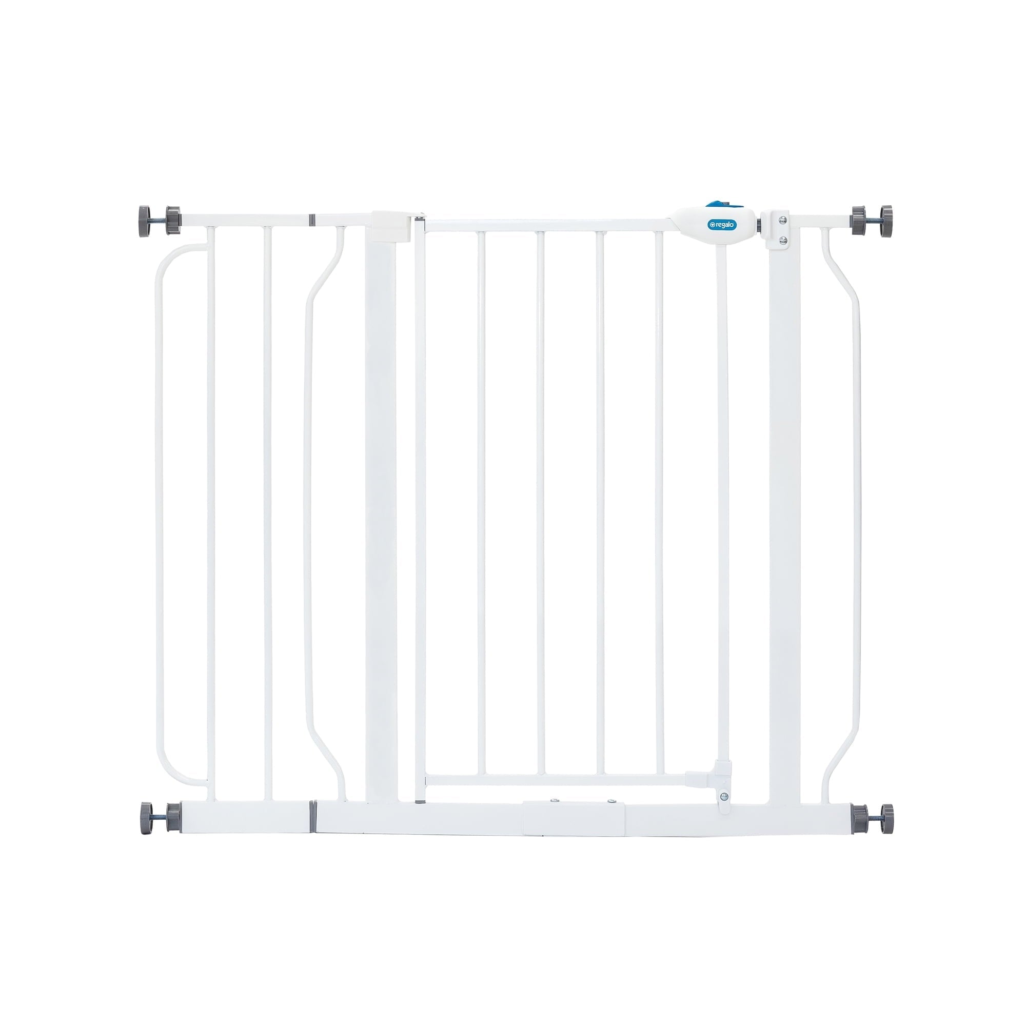 Regalo Extra Wide Walk-Through Baby Gate with Door, 29.5-38.5 in, White, Ages 6-24 Months