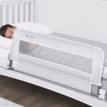 Regalo swing-down crib rail with mesh panel and metal support arms