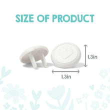 White outlet plug with round cover, size shown: 1.3 in