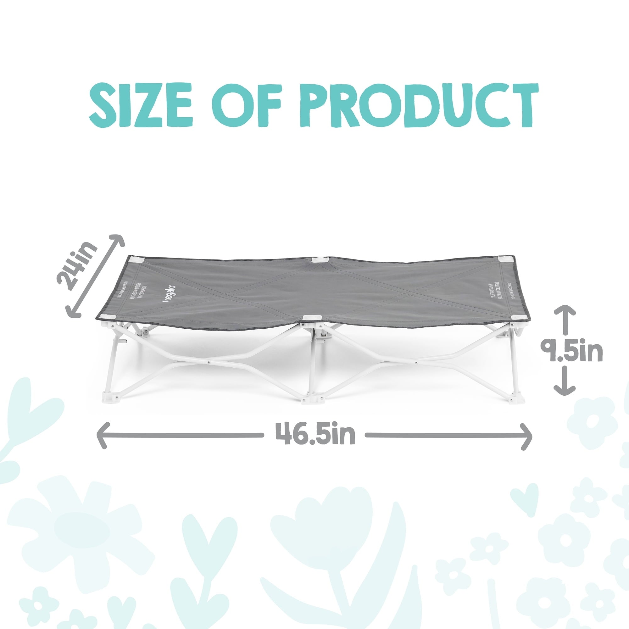 Regalo My Cot Portable Toddler Bed, Lightweight Foldable Travel Bed for Kids