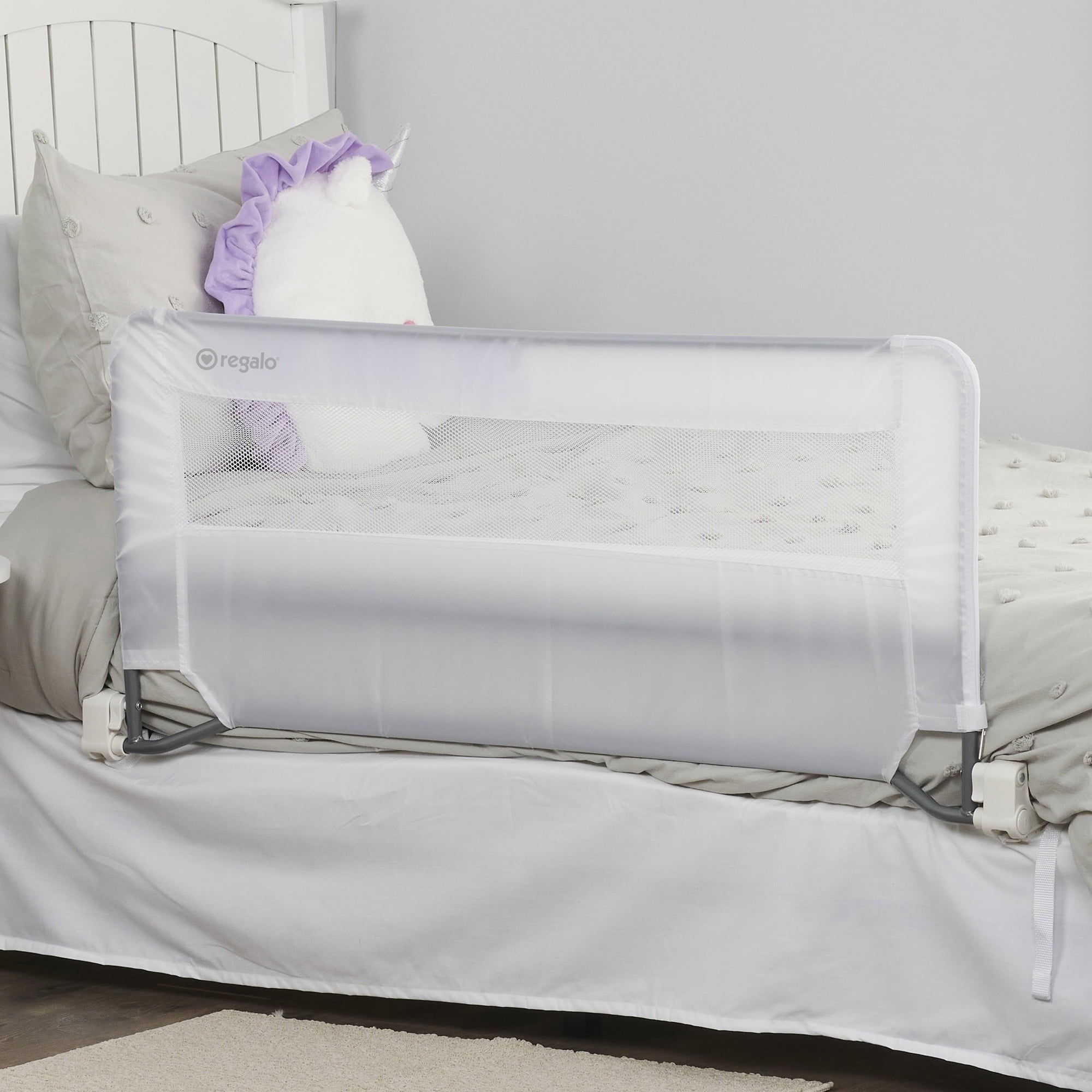 Regalo Swing Down Crib Rail with Reinforced Safety Anchor, Metal,  Ages 2-5 Years