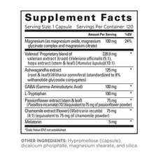 Relaxium Sleep supplement facts panel with magnesium and other ingredient amounts