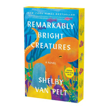 Paperback novel book with colorful illustrated cover and title REMARKABLY BRIGHT CREATURES