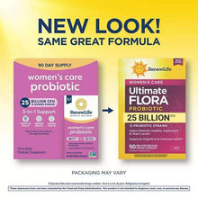 Women’s care probiotic packaging panel, 90 day supply, 25 billion CFU