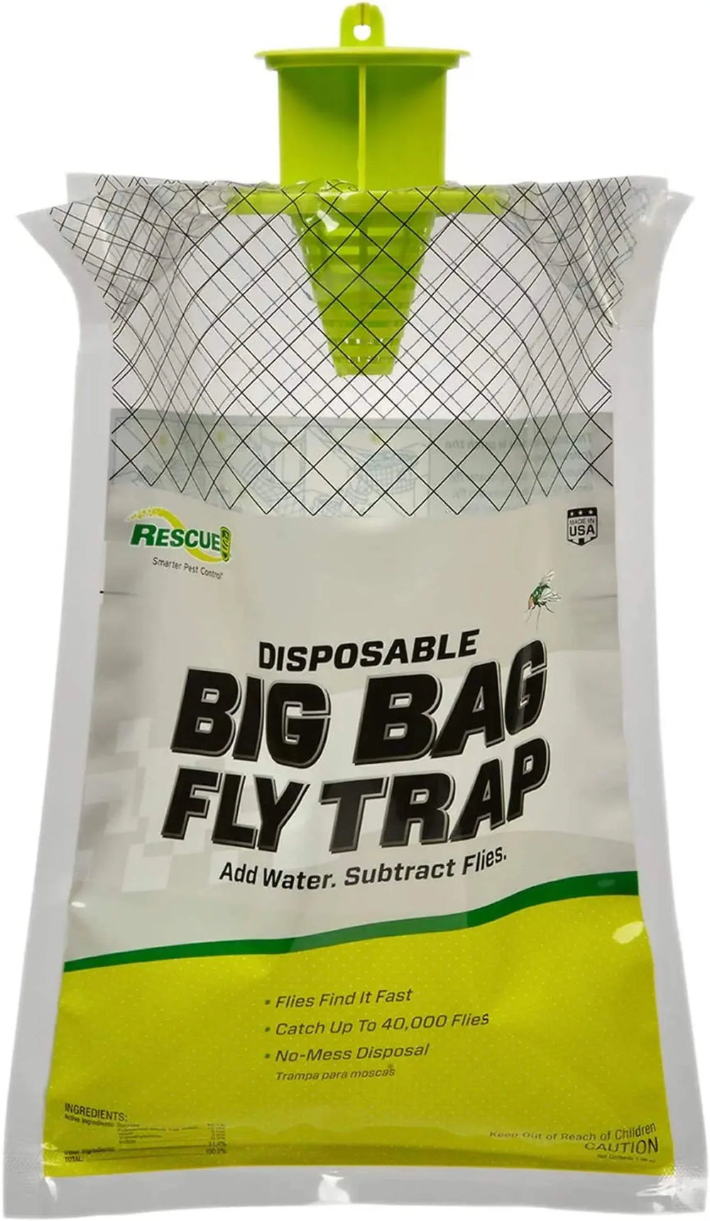 Rescue! Big Bag Fly Trap Disposable, Resin, 1 Pack - USA MEGA SHOP