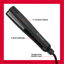Revlon ceramic flat iron with 1 in ceramic plates and tangle-free swivel cord