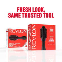 Revlon One-Step Volumizer and Hair Dryer Brush product box with pictured device