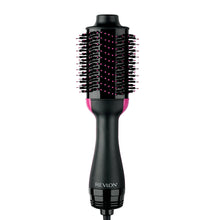 Revlon hair dryer brush with black handle and pink-accent barrel with bristle pins