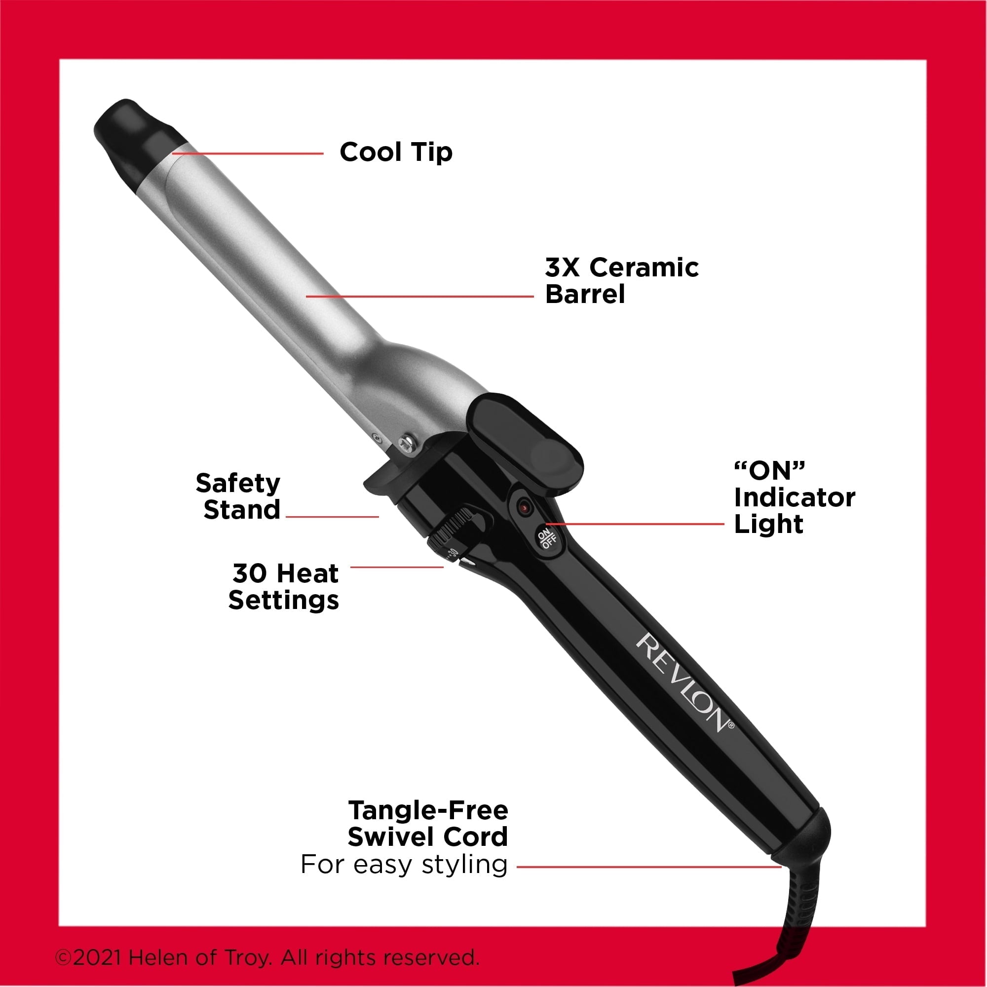 Revlon Perfect Heat Triple Ceramic Curling Iron, Black
