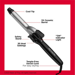 Revlon Perfect Heat Triple Ceramic Curling Iron, Black