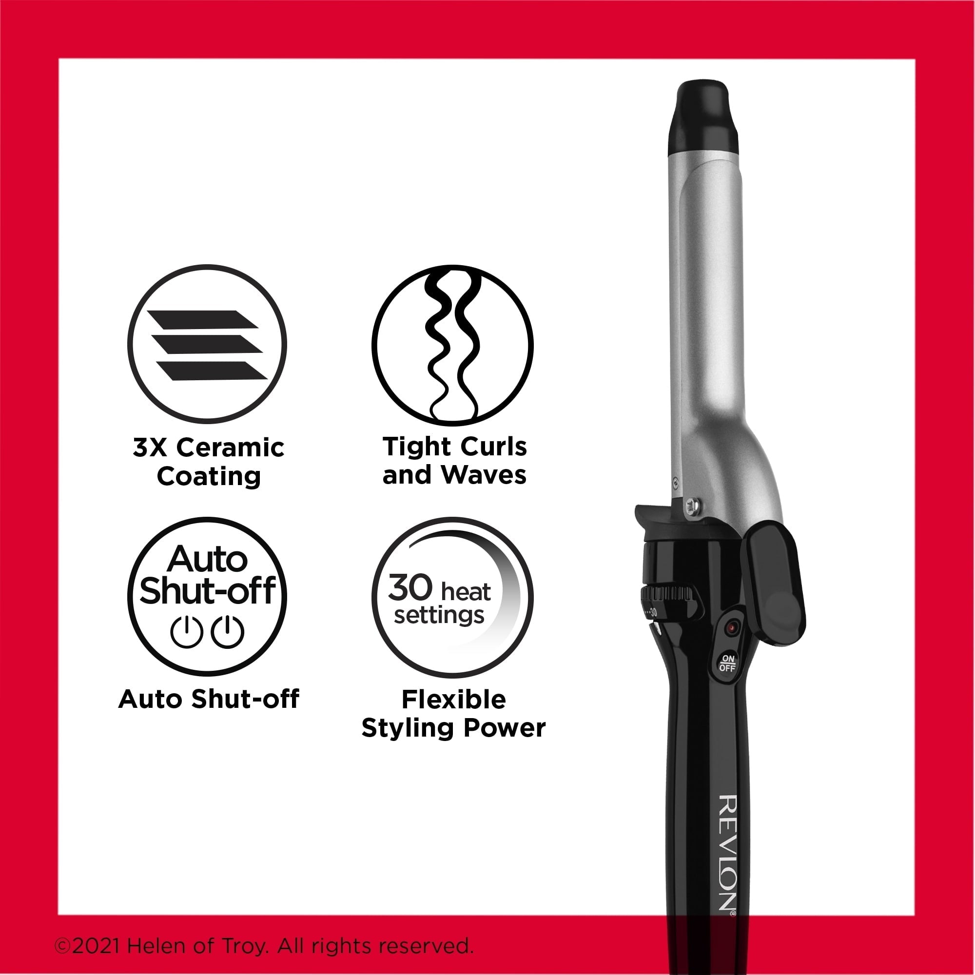 Revlon Perfect Heat Triple Ceramic Curling Iron, Black