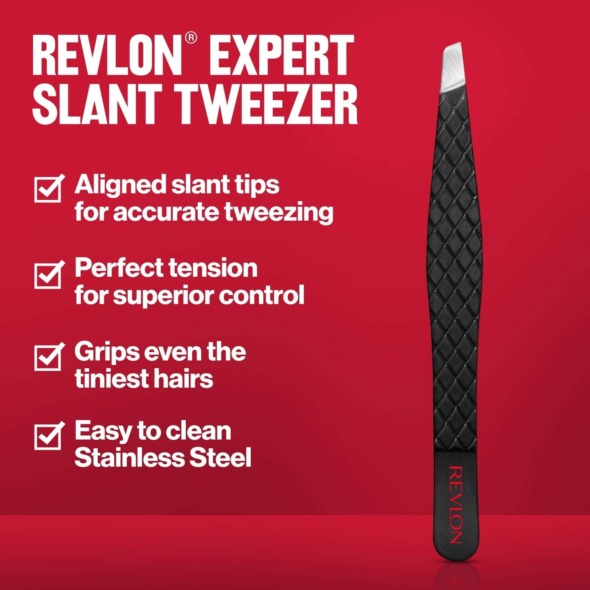 Revlon Expert Slanted Tweezer, Made With Stainless Steel, 1 Count