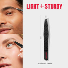 Revlon slant tweezer with black diamond grip and stainless steel tip
