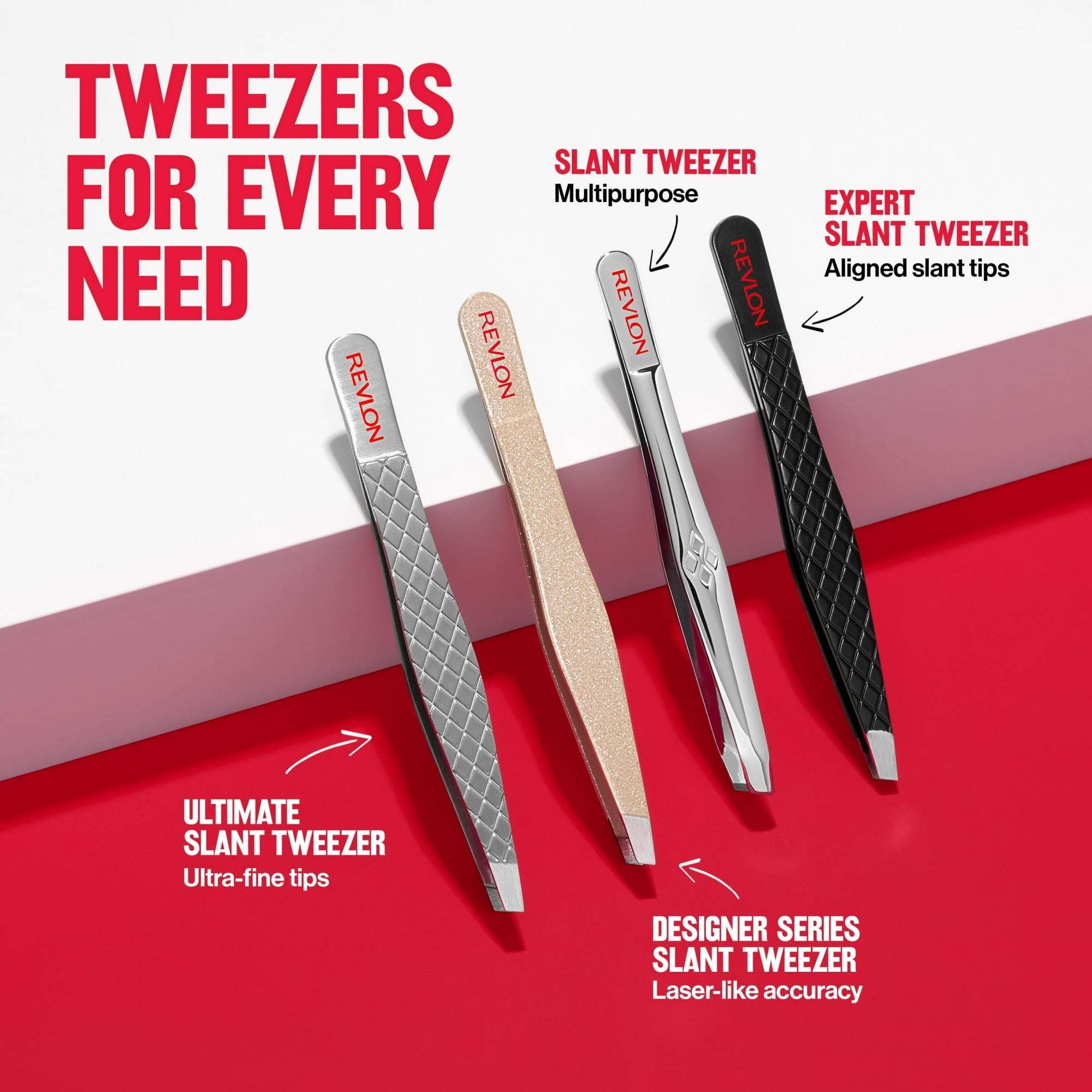 Revlon Expert Slanted Tweezer, Made With Stainless Steel, 1 Count