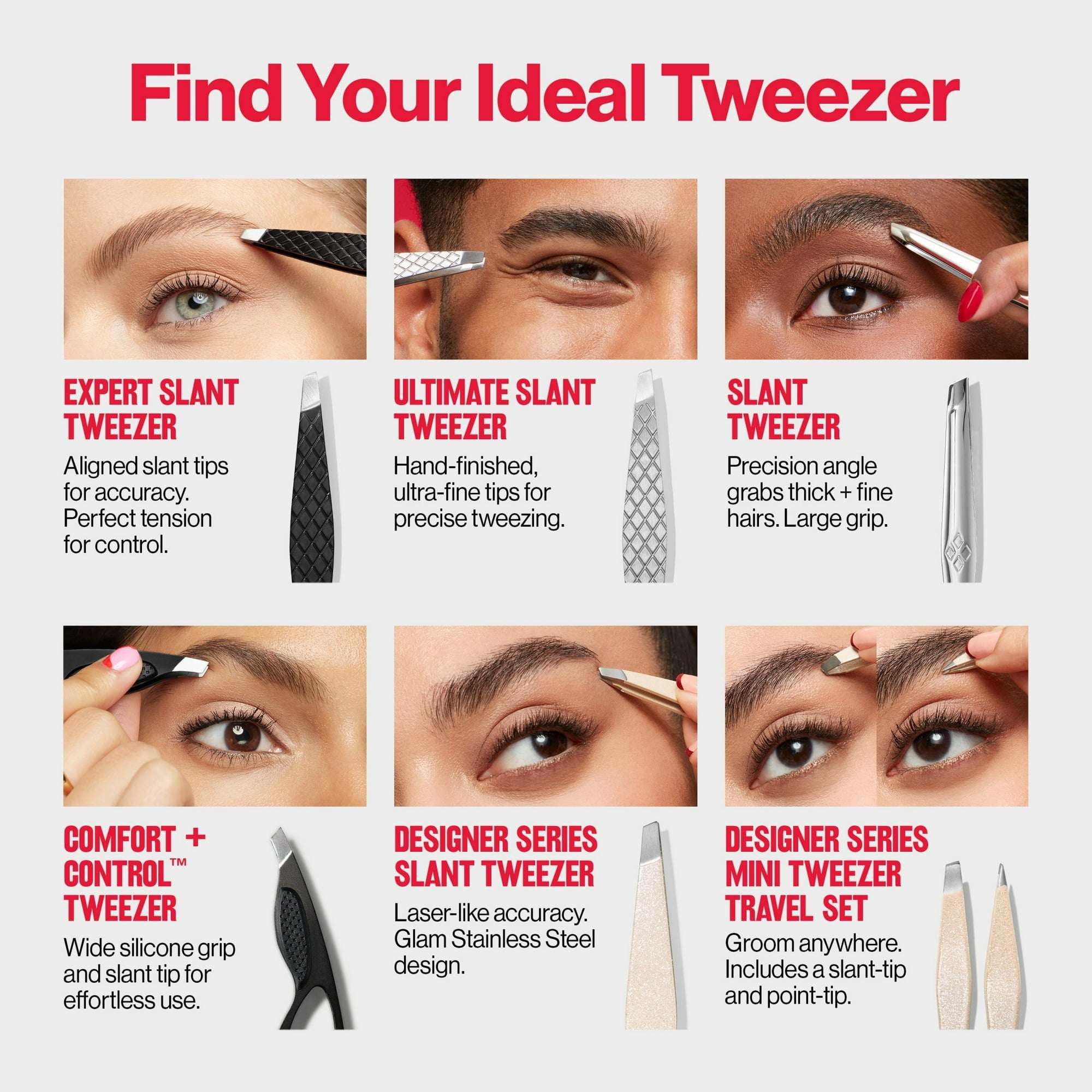 Revlon Expert Slanted Tweezer, Made With Stainless Steel, 1 Count