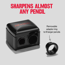 Revlon black universal points sharpener with removable adapter ring for pencils