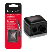 Revlon universal points sharpener package with black sharpener and blade window