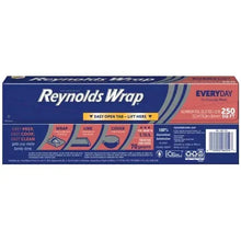 Reynolds Wrap aluminum foil box back, everyday features and 250 sq ft info