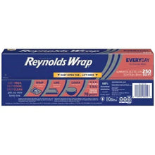 Aluminum foil roll box back panel with easy-open tab and product details