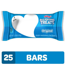 Crispy marshmallow rice bar in blue Original snack wrapper