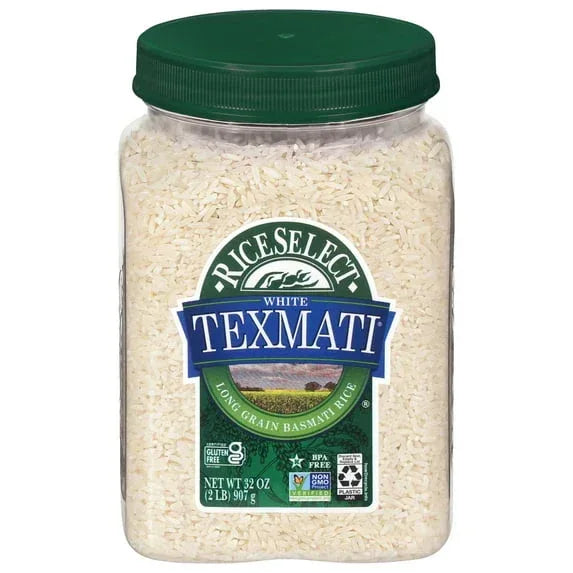 RiceSelect Texmati White Rice, American-Style Basmati Rice, Gluten-Free, Non-GMO, 2 lb Jar - USA MEGA SHOP