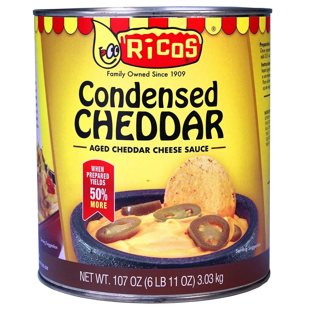 Ricos Condensed Cheddar Cheese Sauce 107 oz. - USA MEGA SHOP